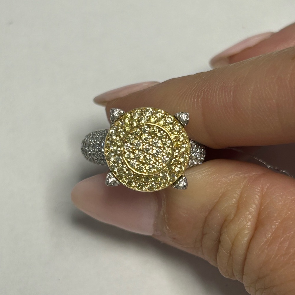 Suzy Levian Sterling Silver Yellow White CZ Ring NWT